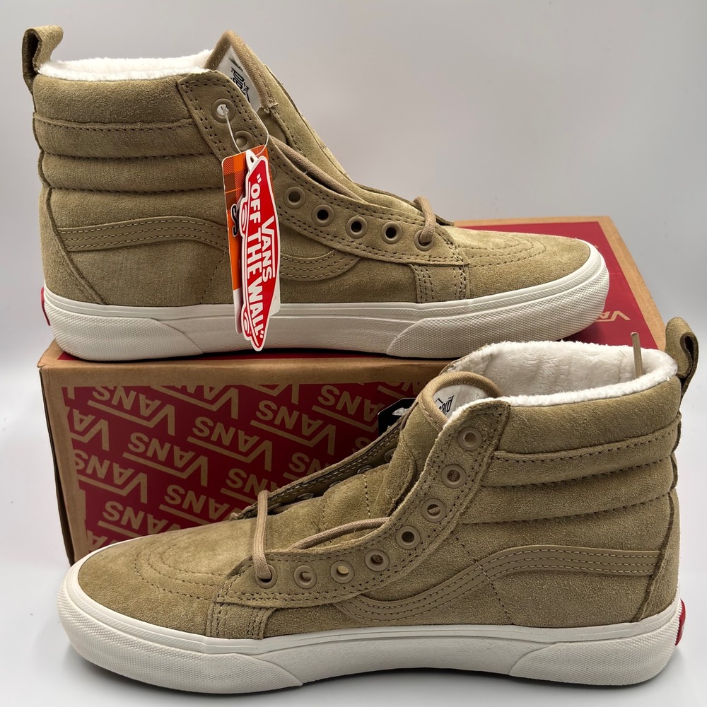 Vans Sk8-Hi MTE All Weather Suede High Top Sneakers Khaki Tan Men 8.5 Women 10